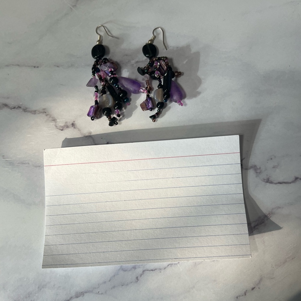 Purple Beaded Earrings